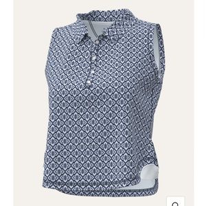 Sleeveless Cropped Polo With Self-Style Collar